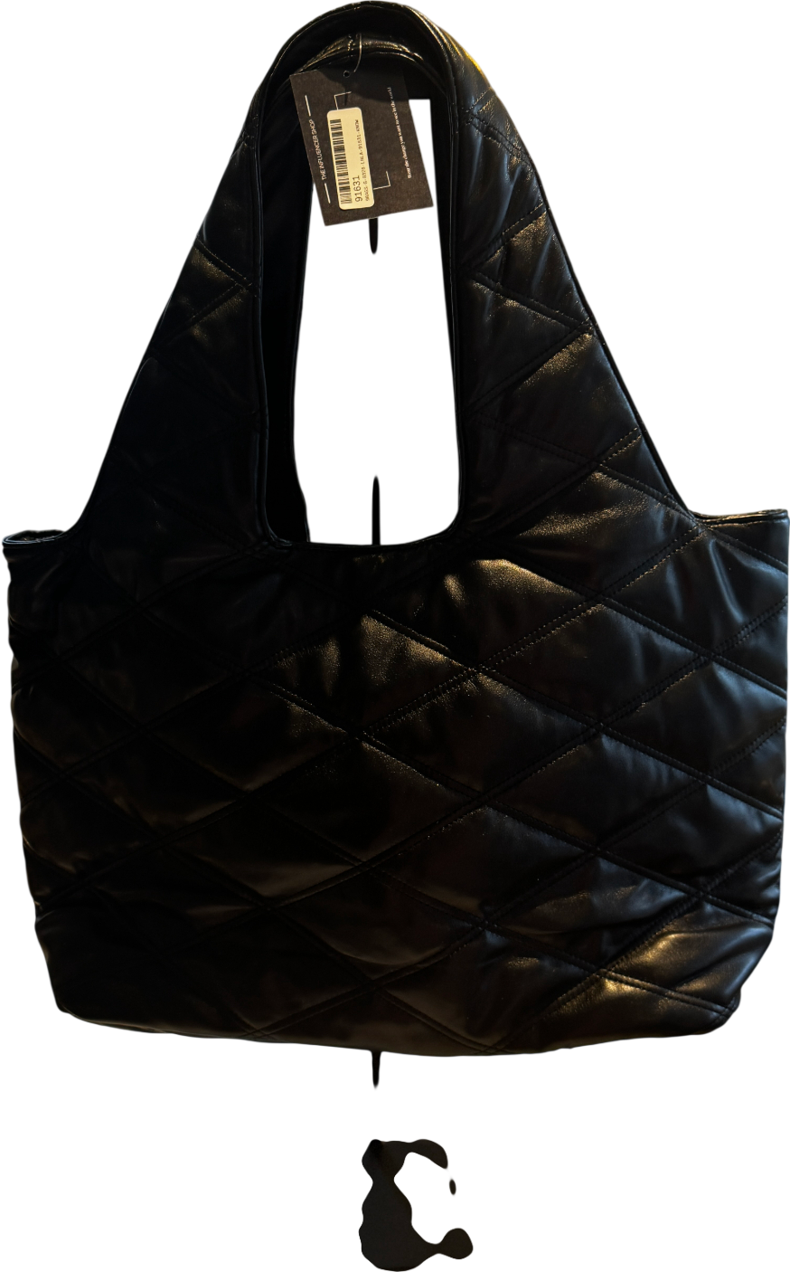 River Island Black Oversized Quilted Rr Slouch Large Tote- Bag