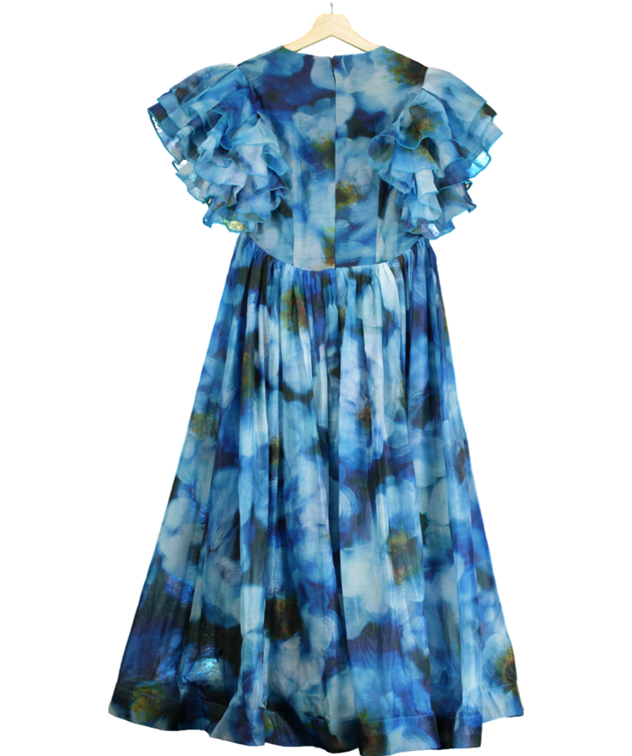 Coast Blue Mega Ruffle Plunge Full Skirted Dress UK 8