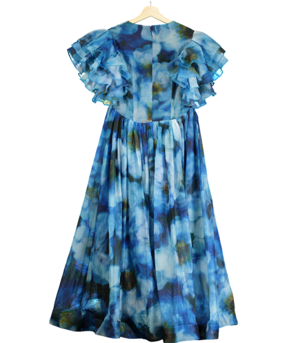 Coast Blue Mega Ruffle Plunge Full Skirted Dress UK 8