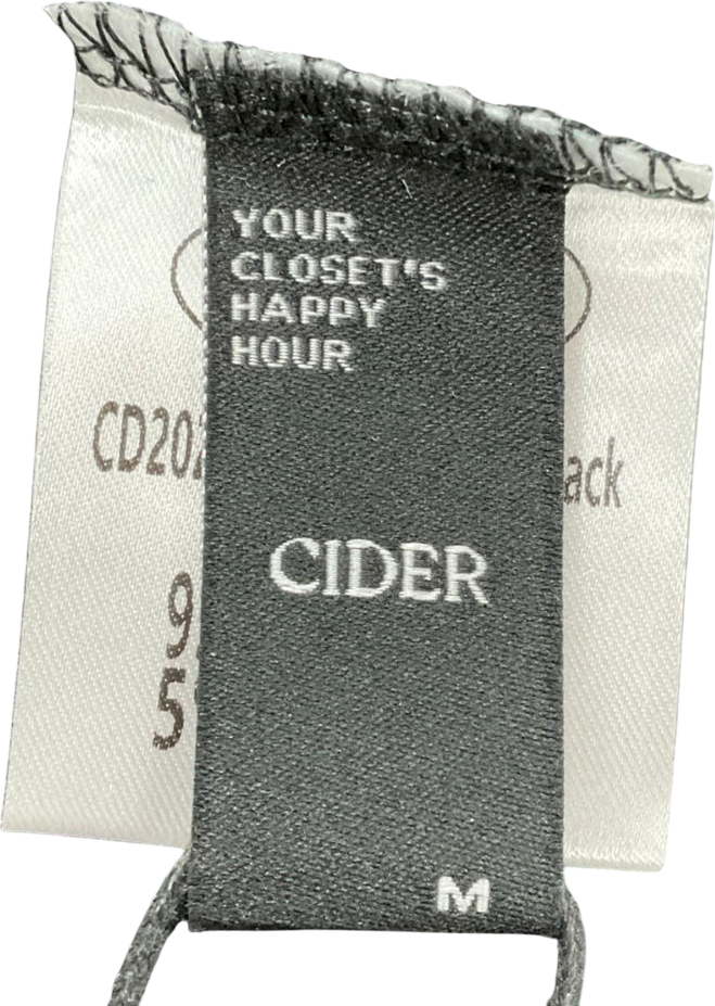 Cider Black Tie Up Lace Floral Cami Crop Top UK M