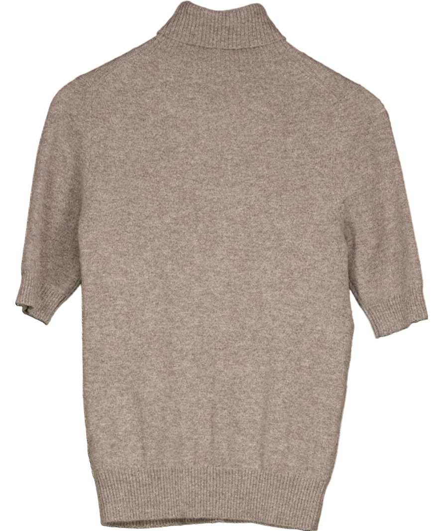 Autograph Brown Pure Cashmere Roll Neck Knitted Top UK 10