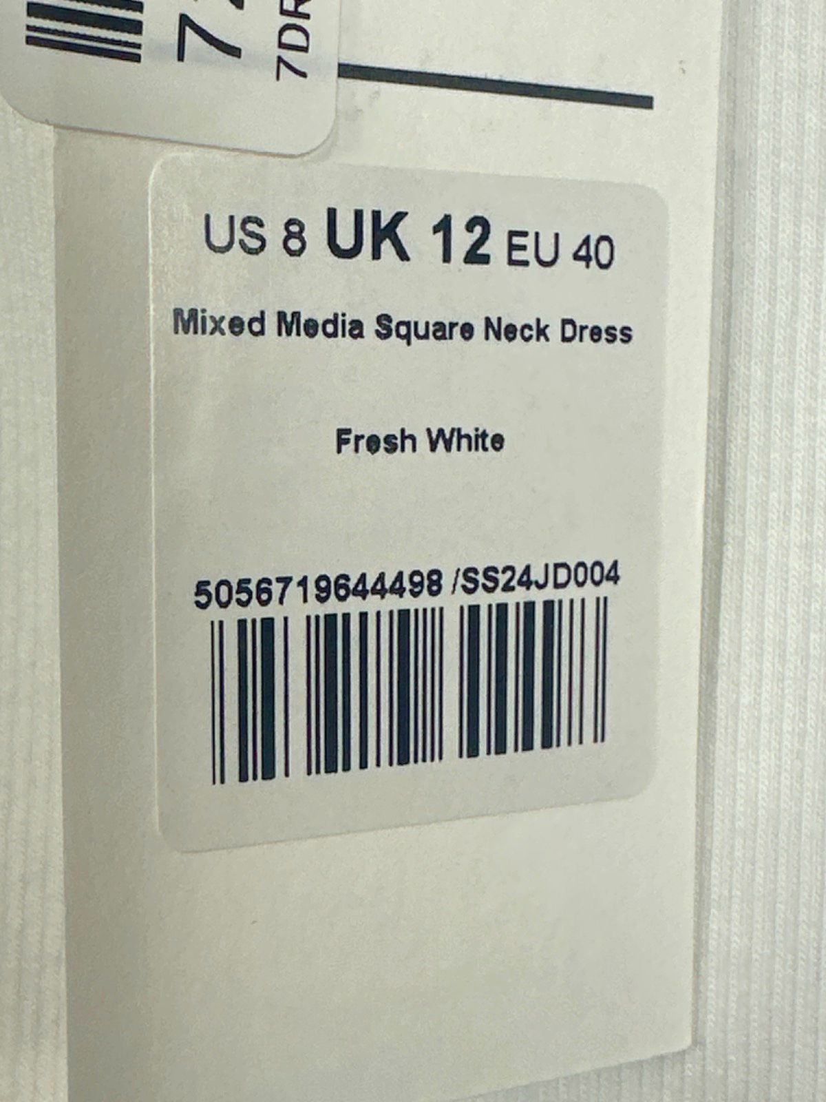 ME+EM Fresh White Mixed Media Square Neck Dress UK 12