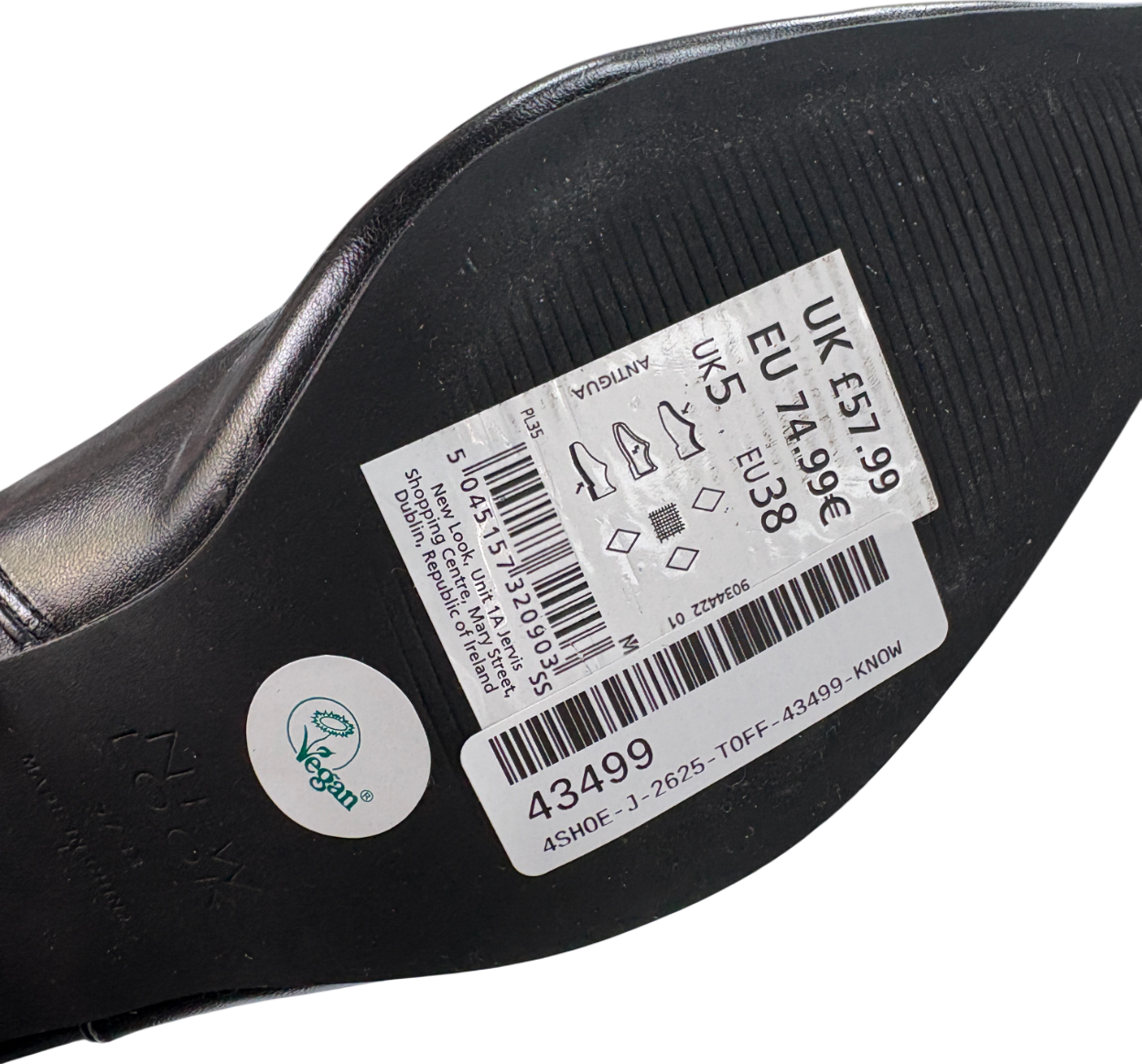 New Look Black Vegan Leather Heeled Boots UK 5 EU 38 👠