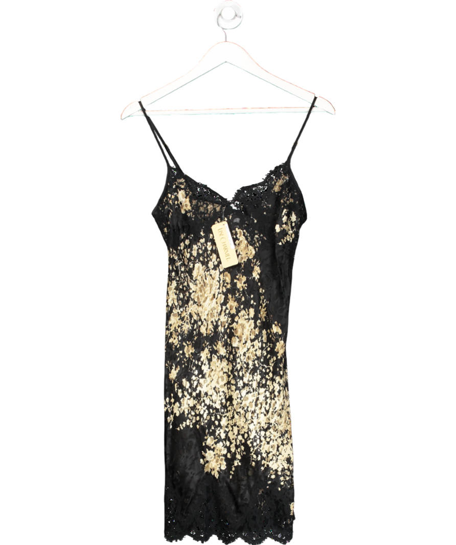 Lise Charmel Black Silk Blend Devore Chemise Slip dress / Nightdress UK S