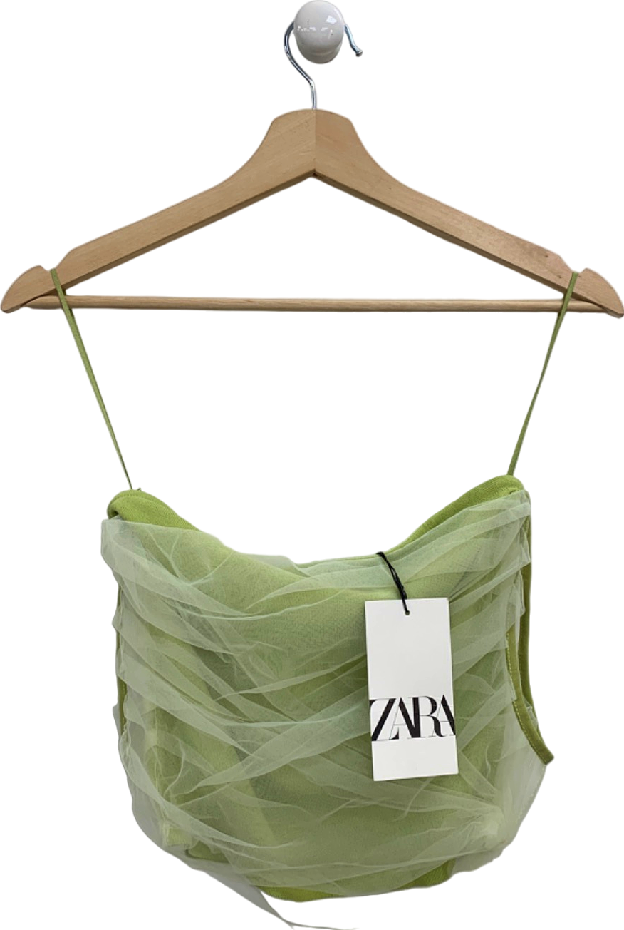 Zara Lime Green Mesh Overlay Camisole S/M