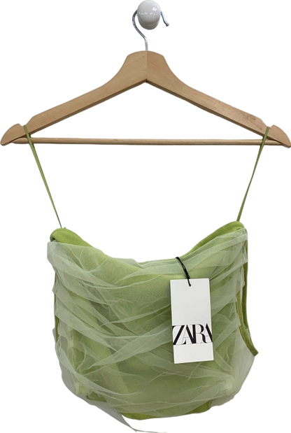 Zara Lime Green Mesh Overlay Camisole S/M