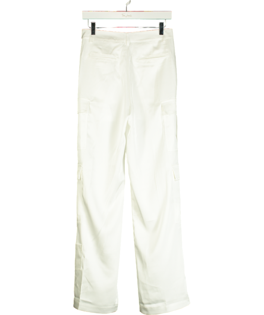 Cloeys White Satin Cargo Trouser UK S