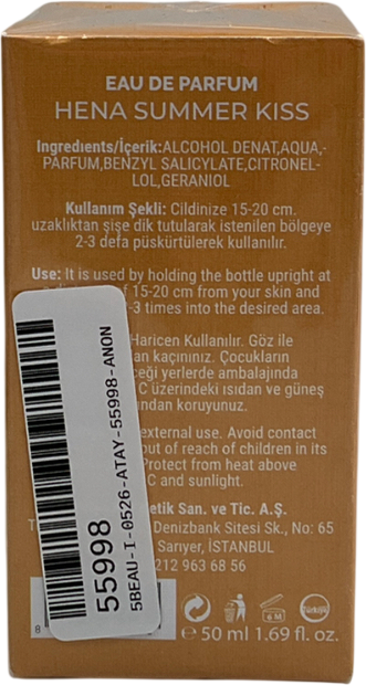 Fiolas Hena Summer Kiss Eau De Parfum 50ml