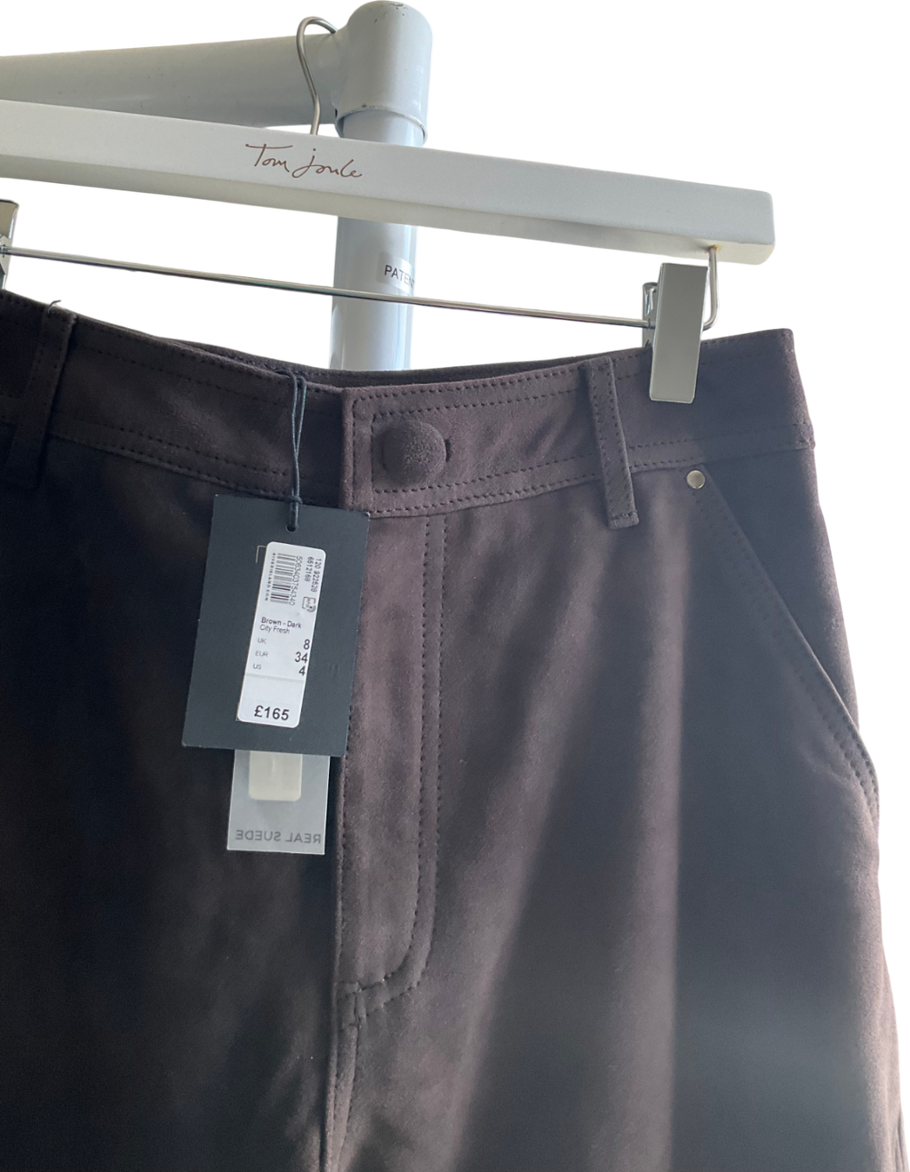 River Island Brown Real Suede City Fresh Trousers UK 8