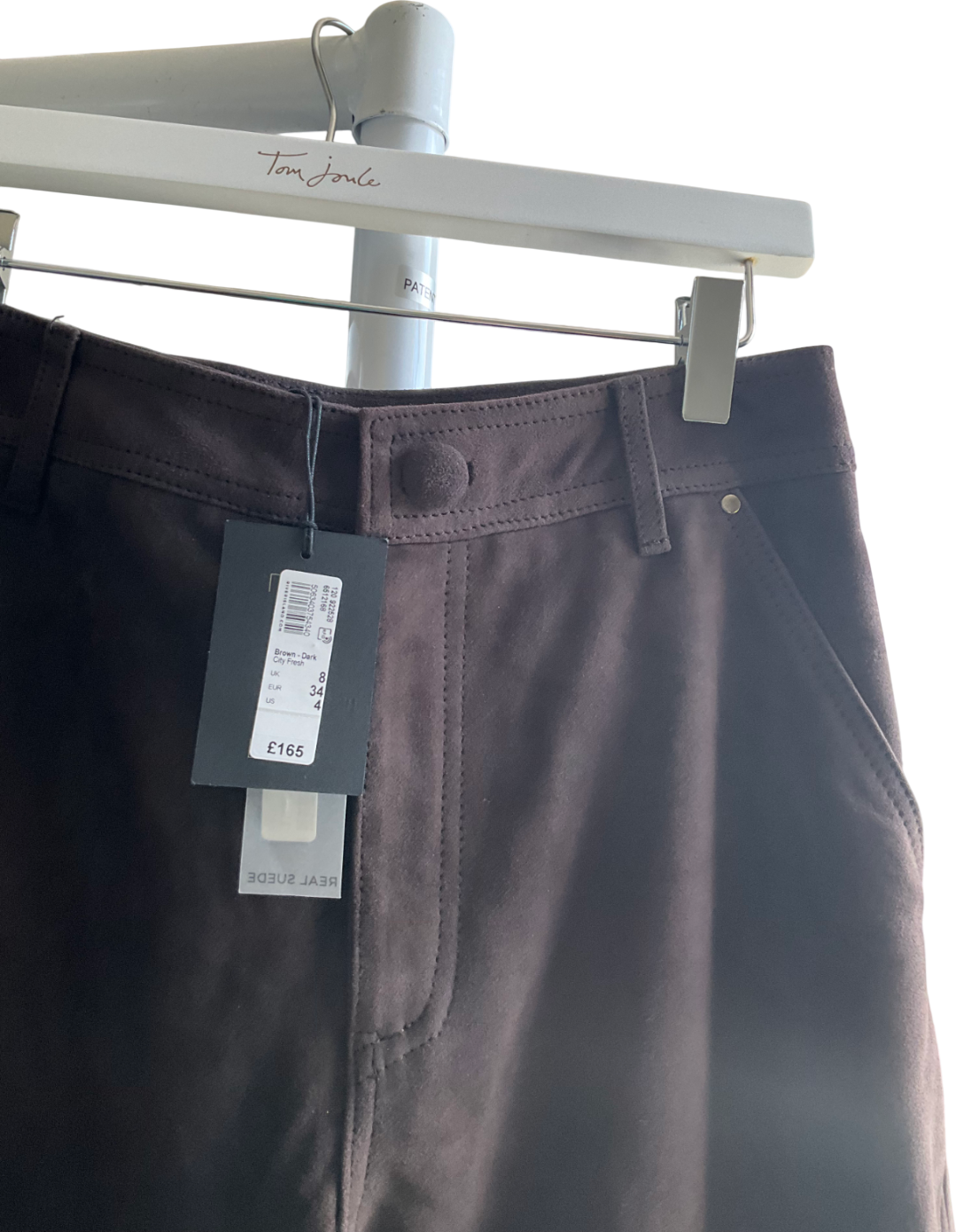 River Island Brown Real Suede City Fresh Trousers UK 8