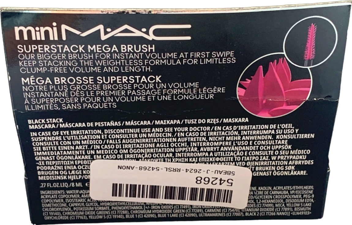 MAC Mini MACStack Mascara Infinite Build Volume and Length Black Stack No Size