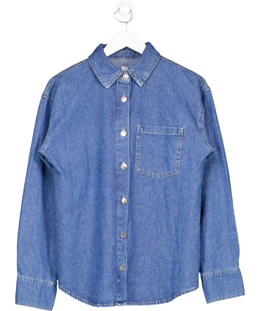 NA-KD Blue Denim Shirt UK 6