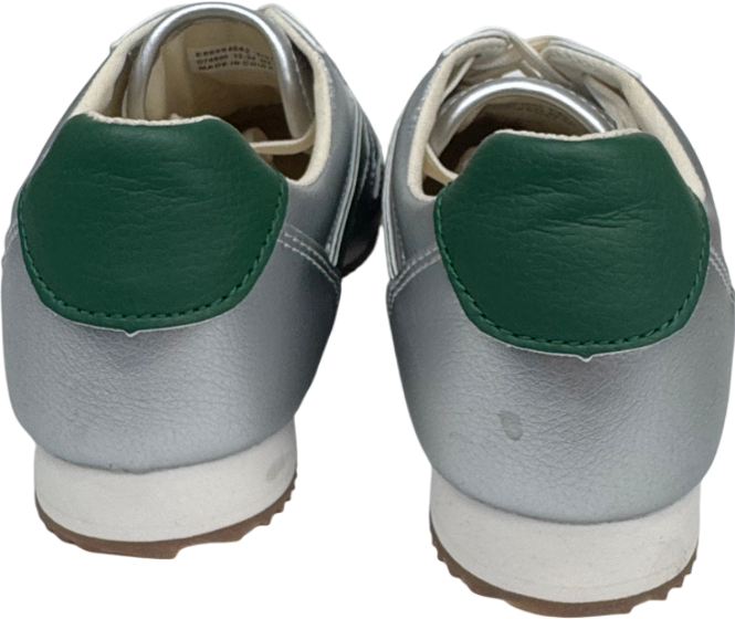 Next Metallic Silver Forever Comfort Lace Up Trainers UK 4 EU 37 👠