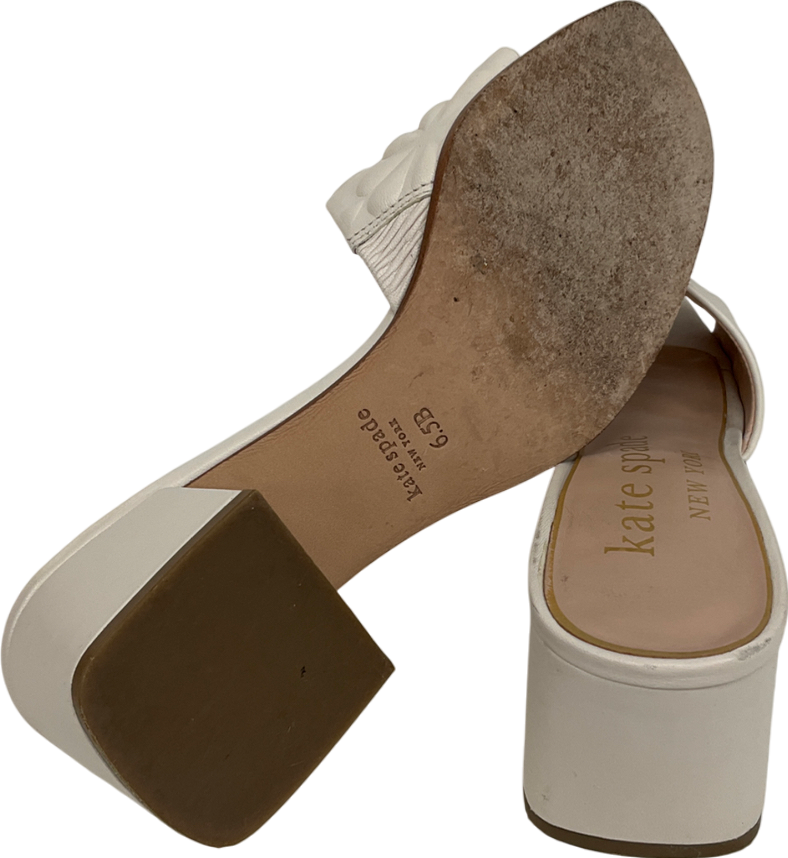 Kate Spade Cream Emmie Quilted Leather Mule UK 4 EU 37 👠