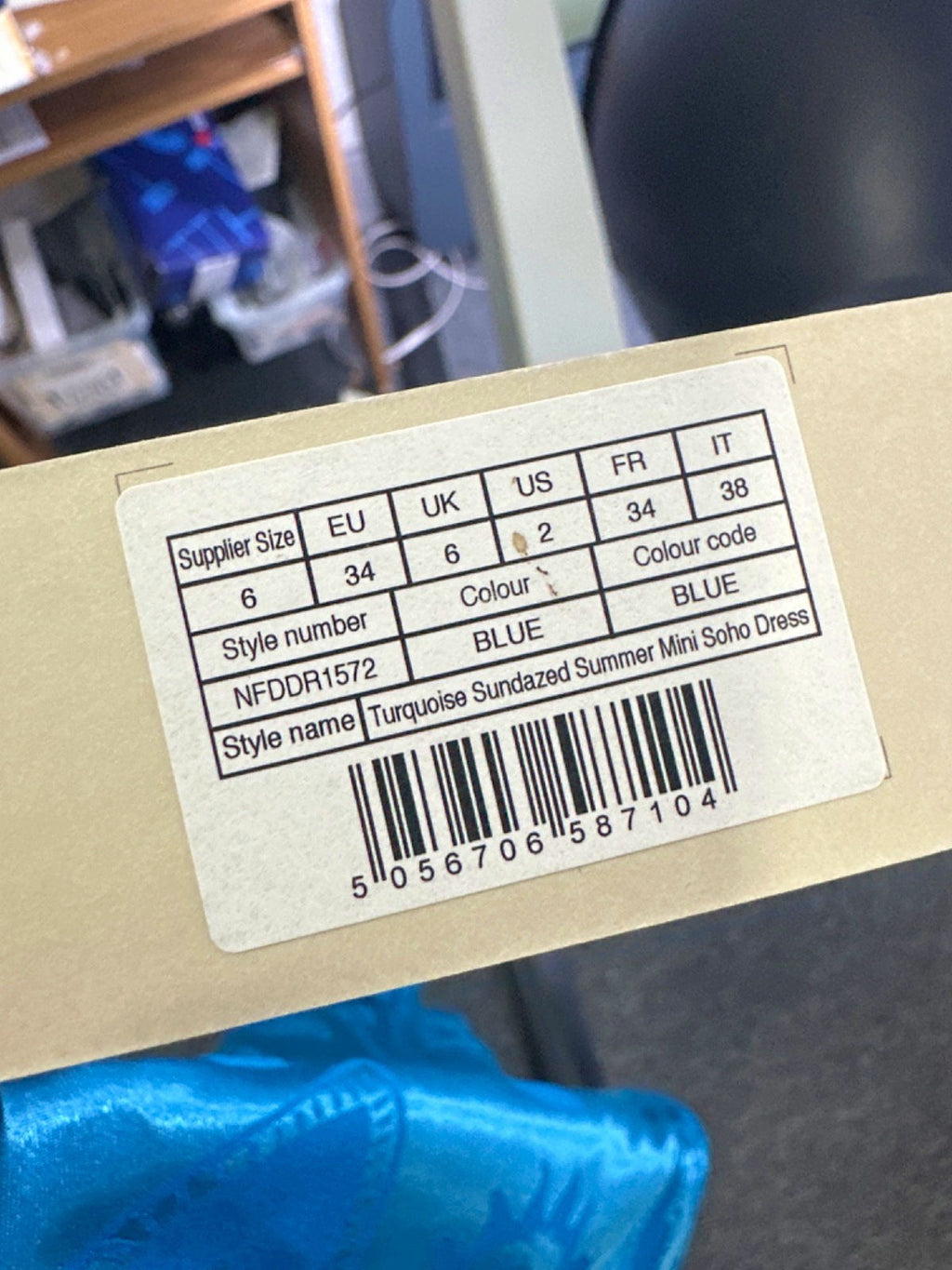 Never Fully Dressed Turquoise Sundazed Summer Mini Soho Dress UK 6