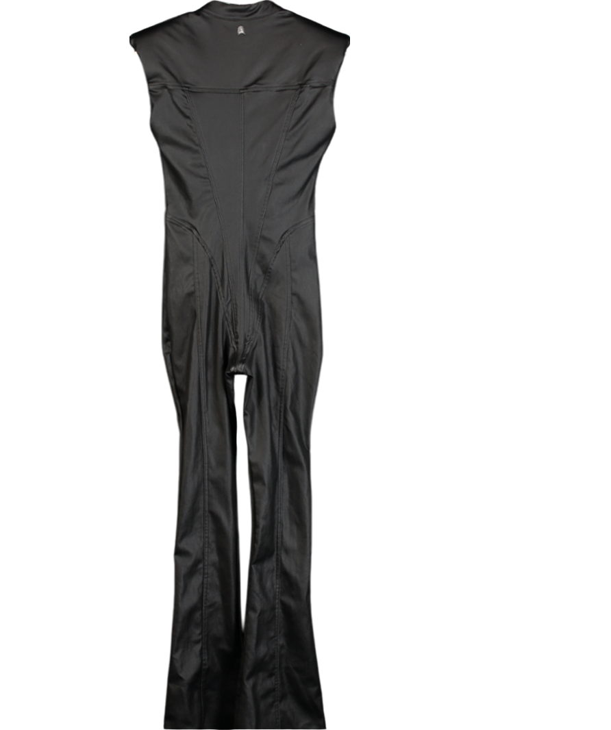 maniere de voir Black Wax Coated Denim Jumpsuit UK 10