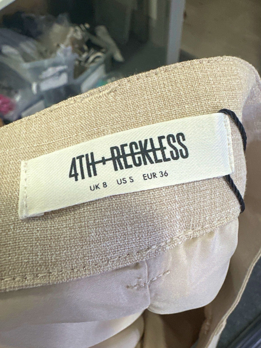 4th + Reckless Beige Marcallo Skirt UK 8