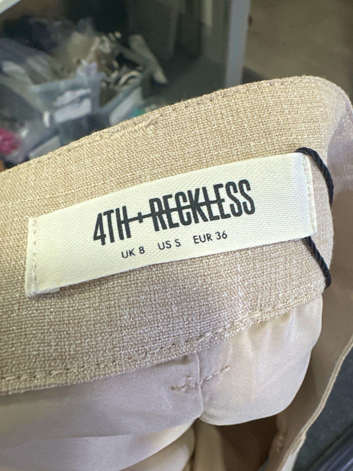 4th + Reckless Beige Marcallo Skirt UK 8