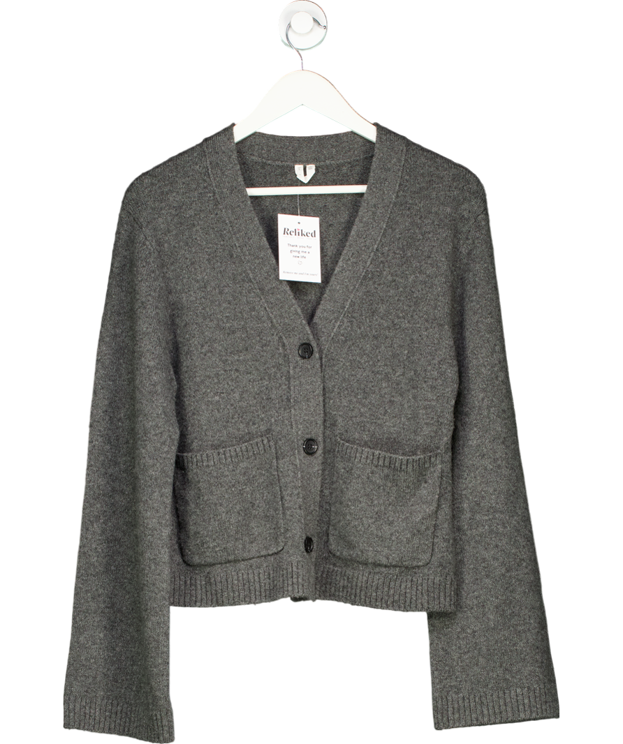 Arket Grey 100% Wool Cardigan UK S