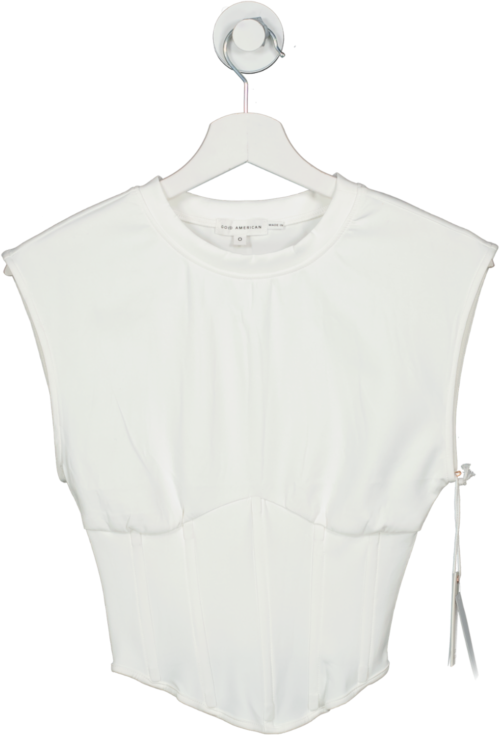 Good American White Scuba Corset T-shirt BNWT UK 4