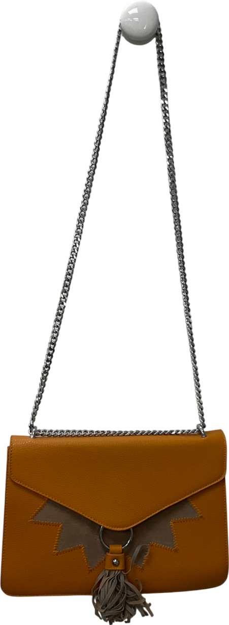 Skinnydip Orange Crossbody Bag With A Chain Strap And Tassel One Size