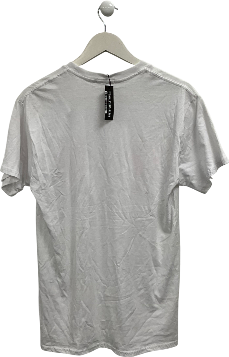 PrettyLittleThing White Lobster Graphic Detail Oversized T Shirt UK S