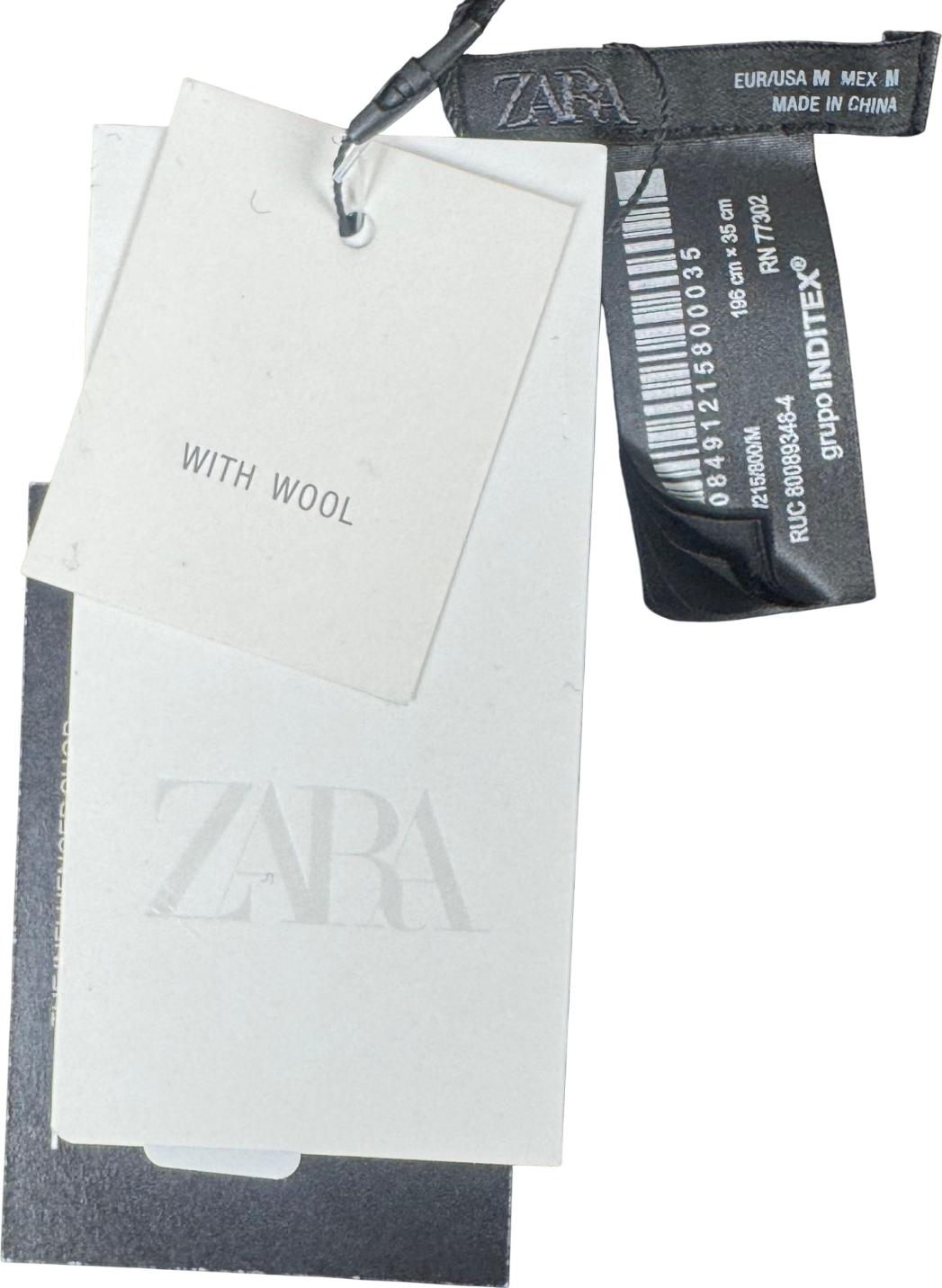 ZARA Brown Plain Wool Scarf With Faux Fur UK M