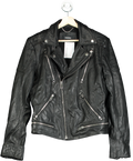 Diesel Black Leather Biker Jacket UK M