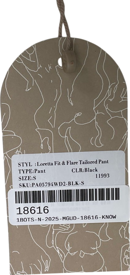 Meshki Black Loretta Fit & Flare Tailored Trousers UK S