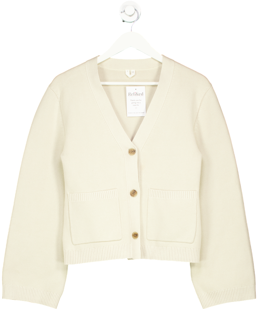 Arket Beige Light Mole Cotton Knit Cardigan UK S