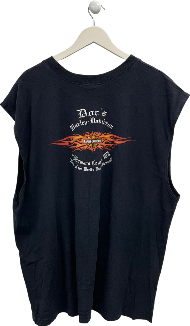 Harley Davidson Black Sleeveless T Shirt UK XXL
