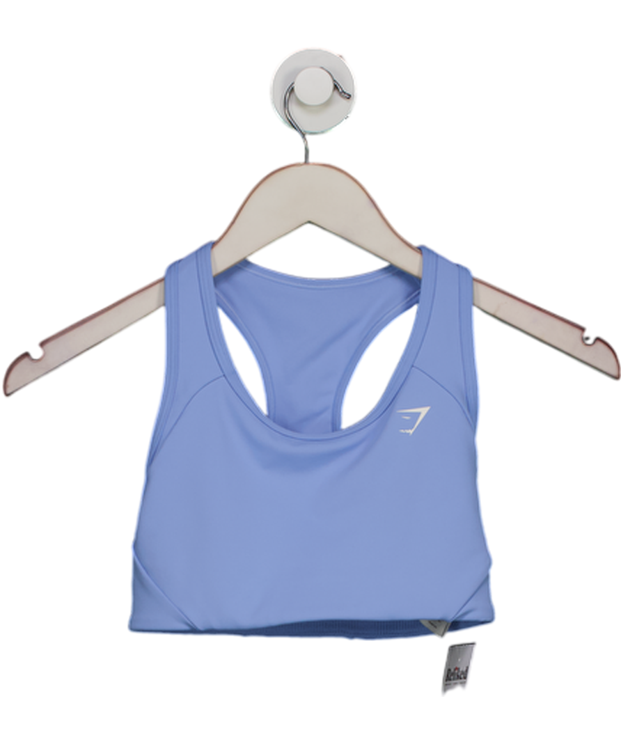 gymshark Essential Racer Back Sports Bra - Light Blue UK XS