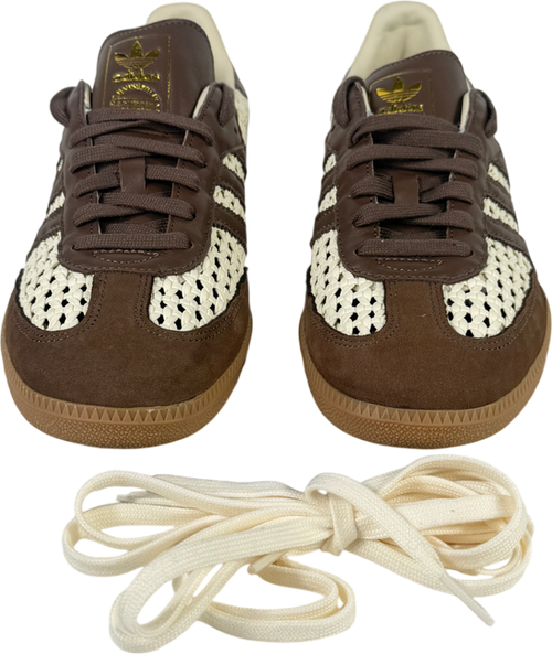 ADIDAS Brown Samba Of Woven Leather Trainers UK 10 EU 44