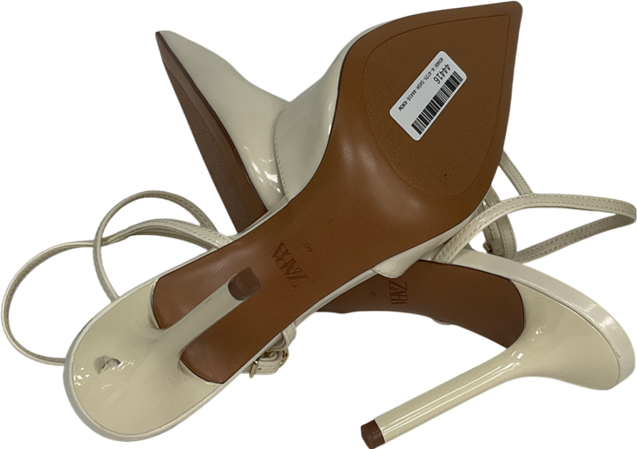 ZARA Cream Pointed Strappy Heels UK 7 EU 40 👠
