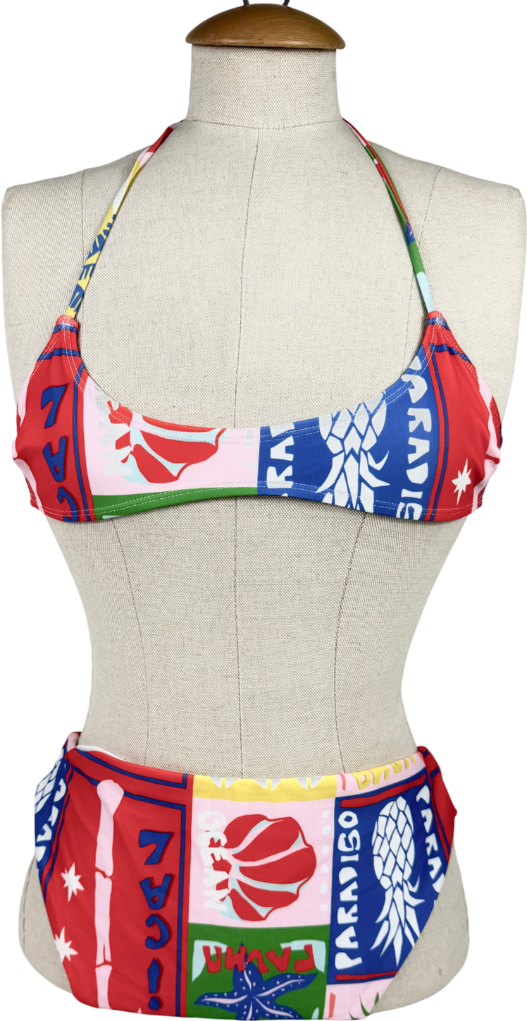 ASOS Multicoloured Trinny Scoop Bikini Paridiso Print UK 10
