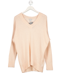 H&M Blush Pink Knitted Mohair-blend V-neck Jumper UK S