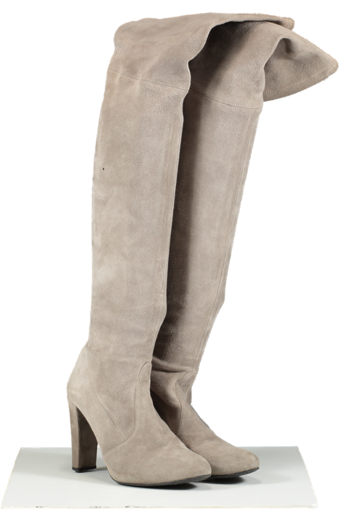 Stuart Weitzman Grey Highland Over-the-knee Suede Boots UK 4 EU 37 👠