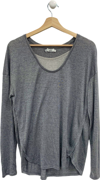 Vince Grey Long Sleeve Top UK S