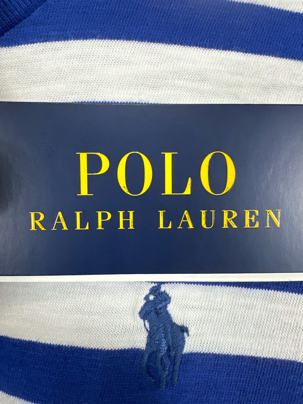 Polo Ralph Lauren Blue Striped Embroidered Polo Pony Logo T-Shirt Dress UK S
