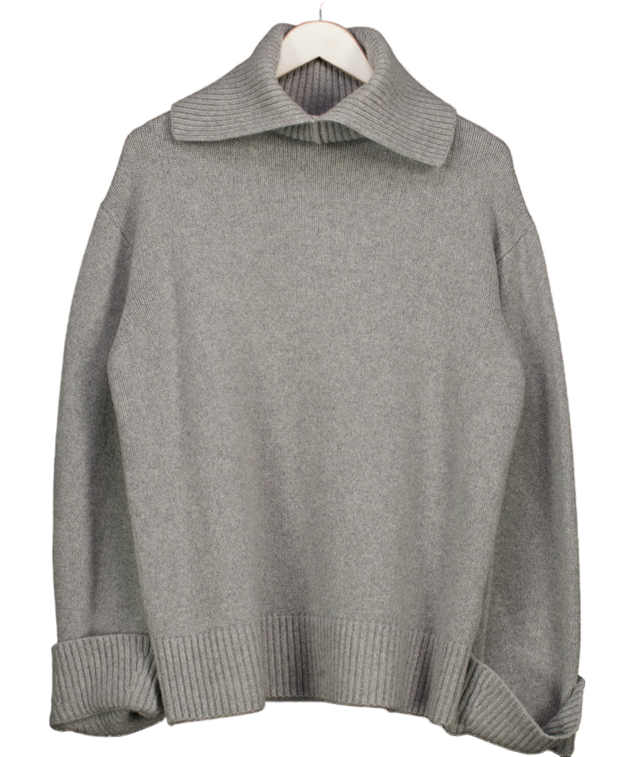 DEMELLIER LONDON Grey Cashmere Merino Knit Sloan Jumper UK XS/S