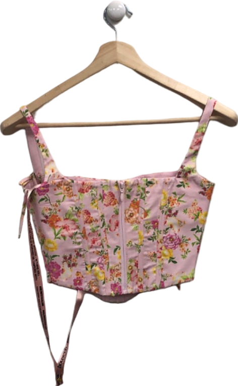 House of CB Pink Floral Corset Top UK S