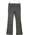 Theory Black Leather Kick Flare Jeans UK XXXS