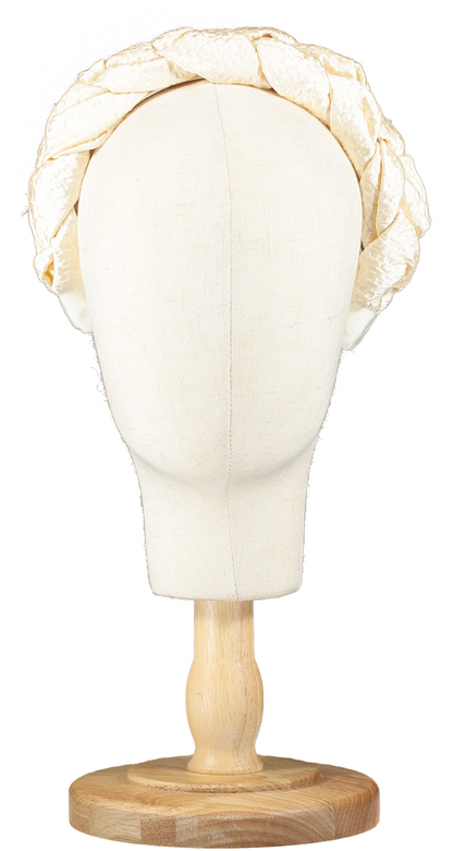 Jennifer Behr Cream Lori Headband In Silk Faille One Size