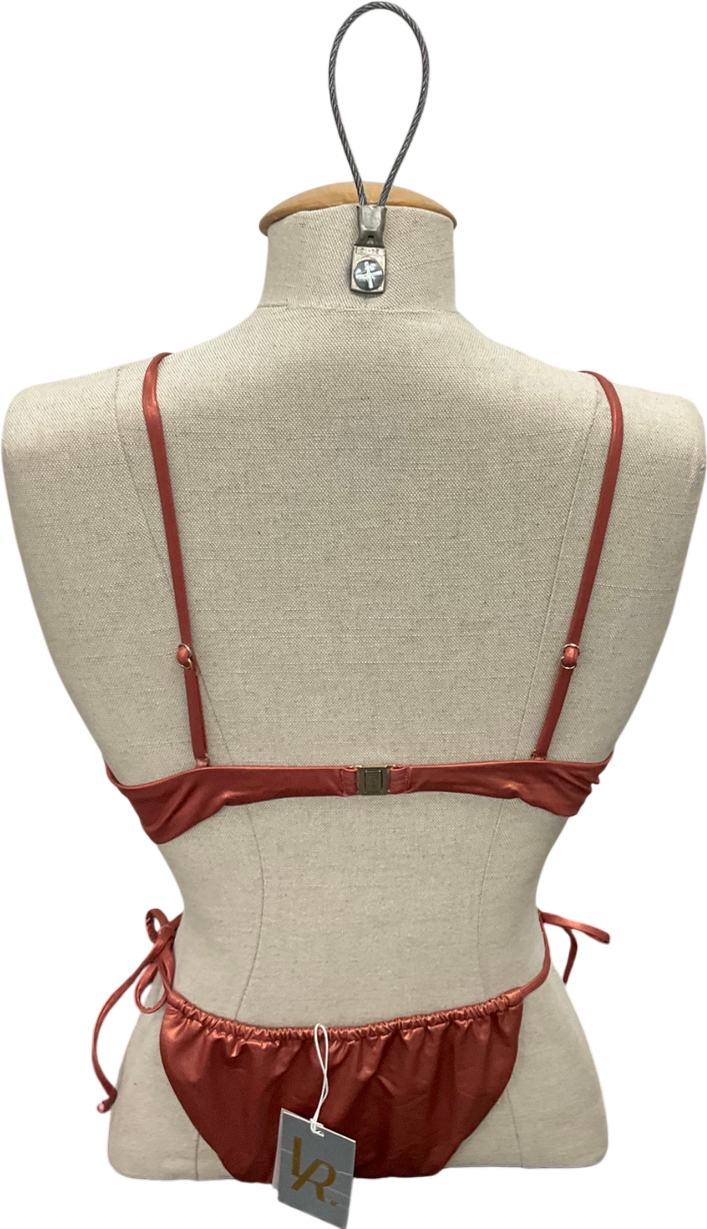 Lily Rose Brown Metallic Cinnamon Embellished Bikini UK S