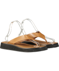 The Row Brown Ginza Leather Platform Flip Flops UK 5 EU 38 👠