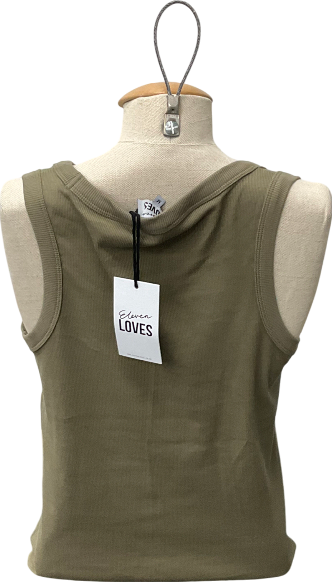 Eleven loves Green Maya Rib Jersey Vest (khaki) UK M