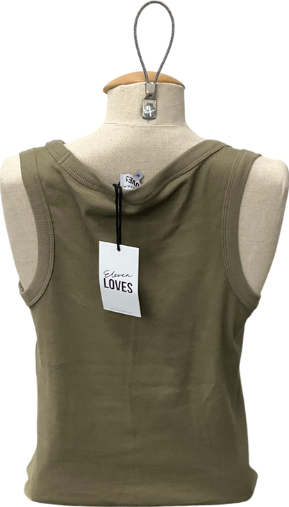 Eleven loves Green Maya Rib Jersey Vest (khaki) UK M