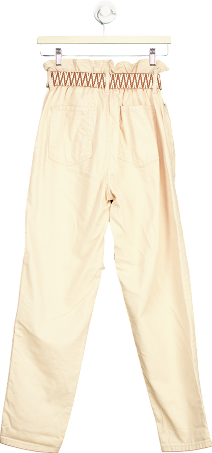 River Island Ecru Boujie Boho Trousers UK 8R