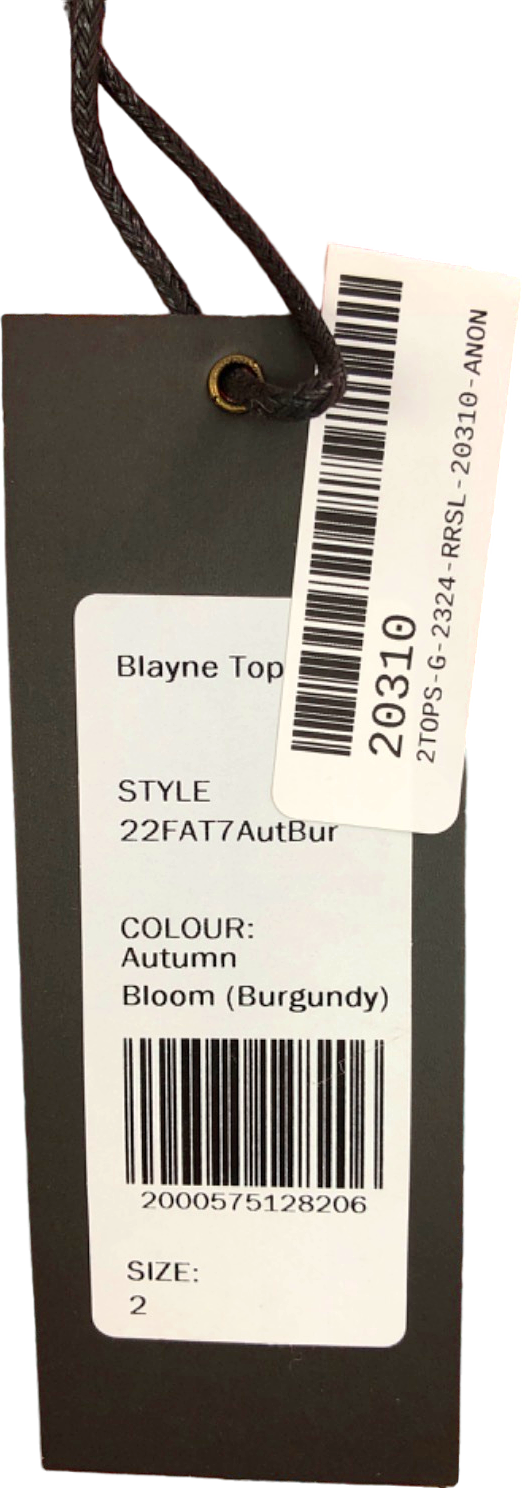 Hunter Bell Burgundy Blayne Top UK Size 6