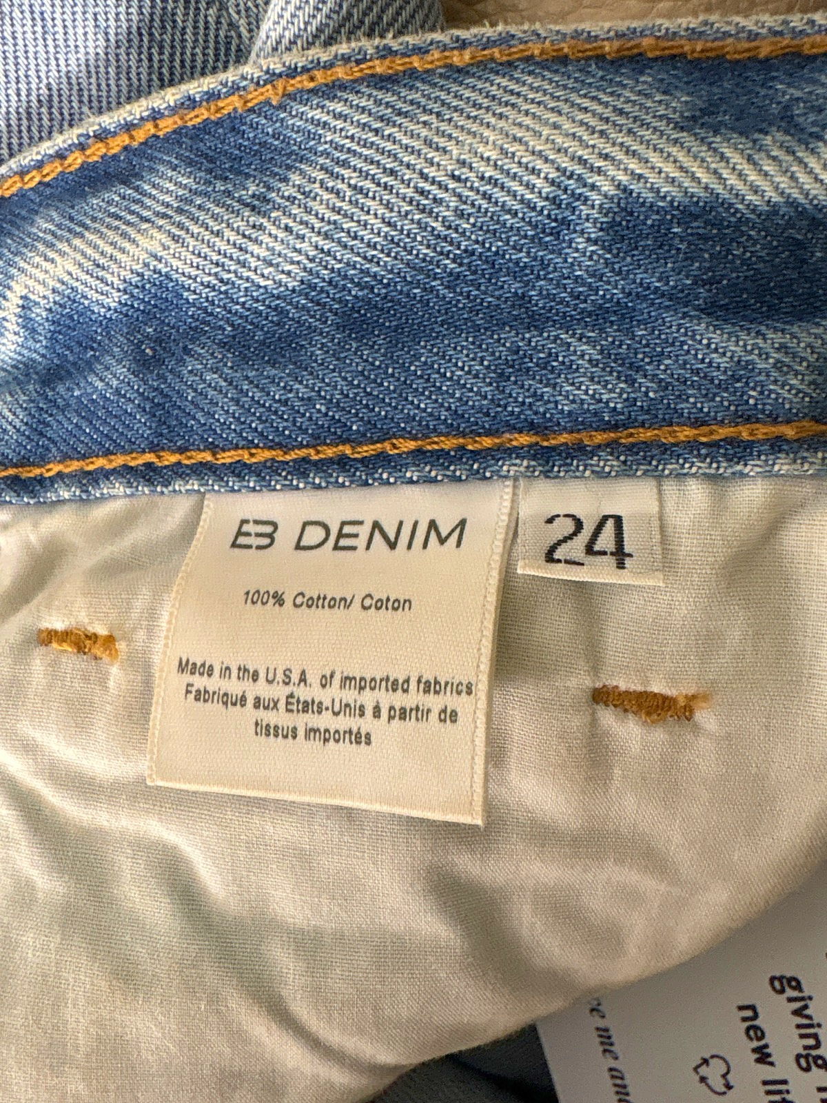 B Denim Light Blue Straight Leg Jeans UK W24